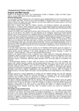 Transdniestrian conflict: origins and issues