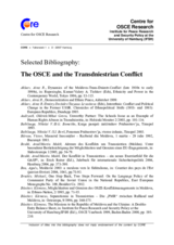 Selected Bibliography: The OSCE and the Transdniestrian Conflict