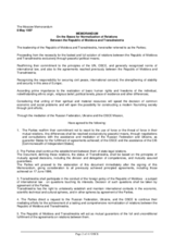 Memorandum on the Basis for Normalization of Relations between the Republic of Moldova and Transdniestria