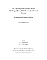 OSCE Radiological Fact Finding Mission -  Metallurgical Plant, JSCC "Moldova Steel Works", Rybnitsa