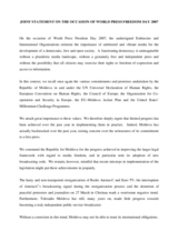Joint statement on the occasion of World Press Freedom Day 2007